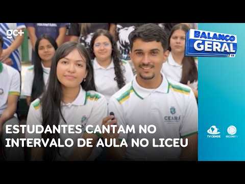 Estudantes cantam no intervalo de aula no Liceu de Tianguá e "bombam" | Balanço Geral CE