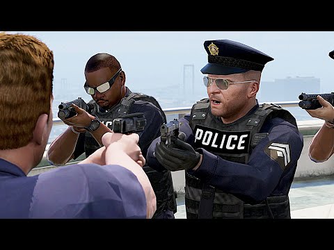 GTA 5 - POLICE👮Michael and Trevor vs Swat vs FIB!(Cop Trevor Rescues Michael)