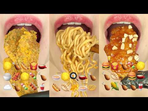 10 MINUTES DELICIOUS EMOJI FOOD CHALLENGE SATISFYING COMPILATION 맛있는 이모지 먹방 모음 MUKBANG eating sounds