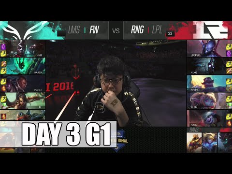 Flash Wolves vs Royal Never Give Up | Day 3 Mid Season Invitational 2016 | FW vs RNG MSI 1080p