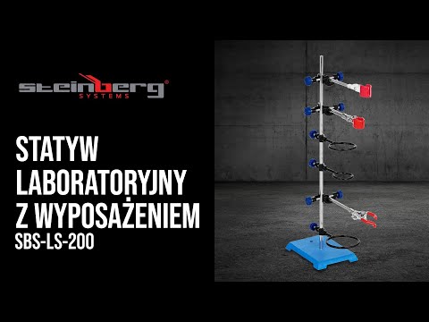 Video - Statyw laboratoryjny z wyposażeniem - 3 łapy - 3 pierścienie