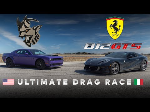 Dodge Demon 170 vs. Ferrari 812 GTS // V8 vs. V12 // American Muscle vs. Italian Supercar