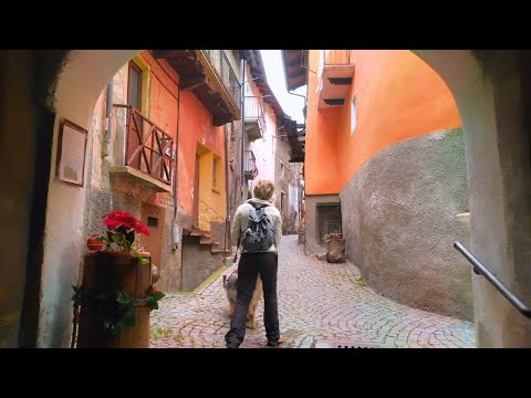 Walking Tour in the Stunning Ancient Traditional Village Hidden in the Italian Alps: Exilles - 4K