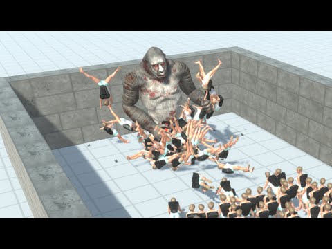 GORO CAGED WITH UNITS - Animal Revolt Battle Simulator