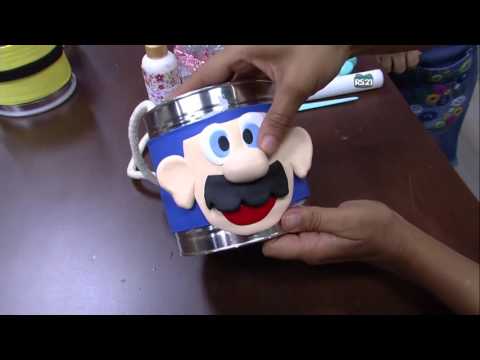 Mulher.com - 09/10/2015 - Pé de lata em biscuit para dia das crianças - Renata Costa PT2