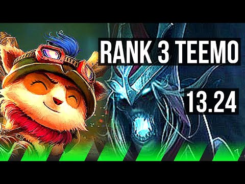 TEEMO vs KARTHUS (JNG) | Rank 3 Teemo, 7/0/4, 700+ games, Godlike | NA Master | 13.24