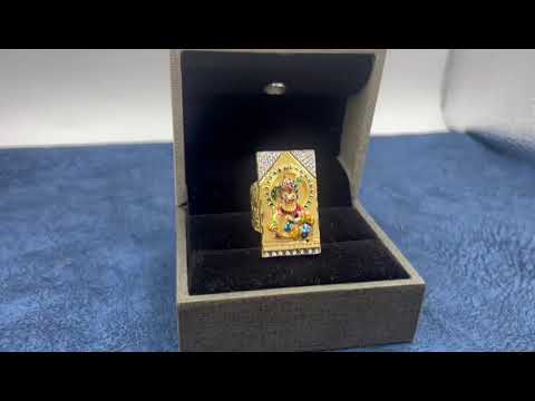 Male rectangular a-461 gold forming krishna men ring, 13 gm ...