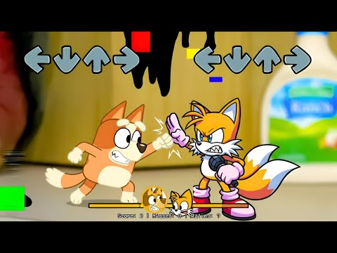 FNF Sonic All PHASES VS Bluey, Bingo & Mackenzie Sings Pibby Sliced | Bluey FNF Mods