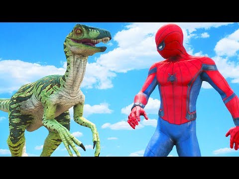 SPIDERMAN vs DINOSAUR RAPTOR | GTA 5 Water Ragdolls Jumps/Fails ep.42