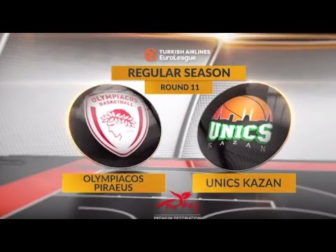 EuroLeague Highlights RS Round 11: Olympiacos Piraeus 88-59 Unics Kazan