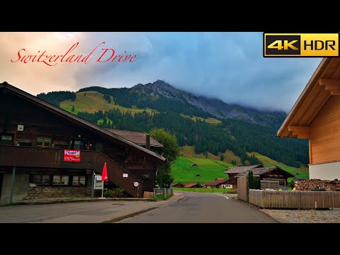 Relaxing Drive in a Swiss Village | Driving in Switzerland with Music [4K HDR]