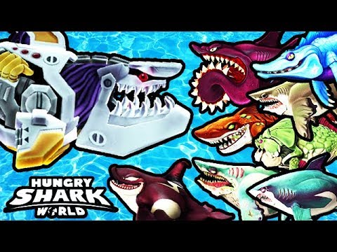 ROBO vs BUZZ ATOMIC ZOMBIE MR SNAPPY MEGALODON BIG MOMMA GREAT WHITE (HUNGRY SHARK WORLD)