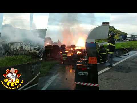 Acidente com incêndio no Km 470 em Jacupiranga
