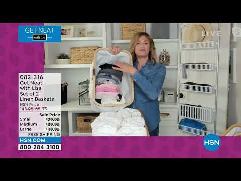 Get Neat with Lisa Set of 2 Linen Baskets  Small