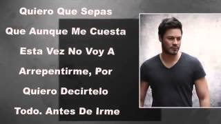 Antes de irme Lyrics English Translation