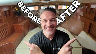 I Removed My boat's TEAK Interior… WITHOUT Breaking anything - Here's How!