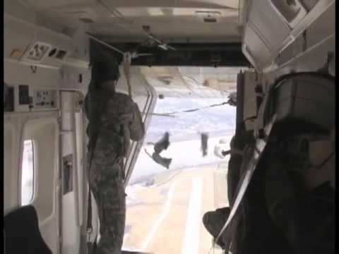 Soldiers Parachute From C-23 Sherpa Transport Aircraft