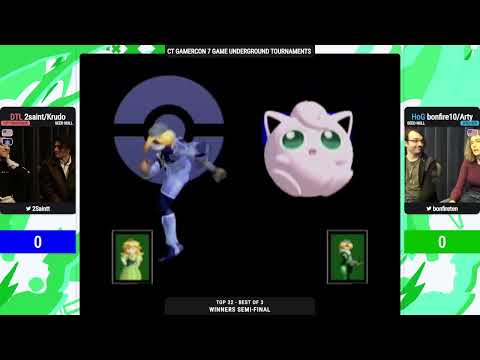 CT GamerCon 7 SSBM - Krudo/2saint (Blue) vs. Arty/bonfire10 (Green) - Melee Doubles WSF