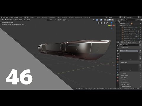 Blender 2.8 Car Modeling Tutorial - Part 46 (Finishing The Rear Bumper)
