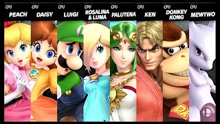 Peach LV 9 VS Daisy VS Luigi VS Rosalina & Luma VS Palutena VS Ken VS Donkey Kong VS Mewtwo LV 3