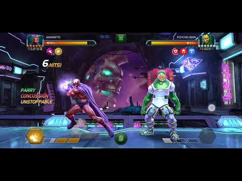 MCOC Psycho-man epic difficulty R3 6* magneto 16hit ko one shot