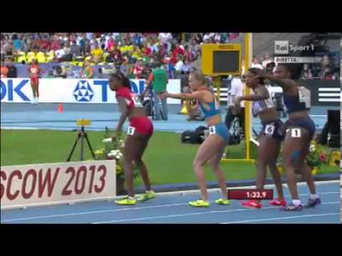 Camp  del Mondo   Mosca   Finale 4x400m Donne   Bazzoni,Milani,Spacca,Grenot   YouTube3