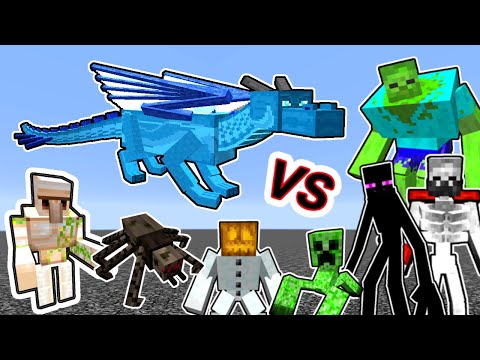 Water Dragon Vs. Mutant Monsters in Minecraft
