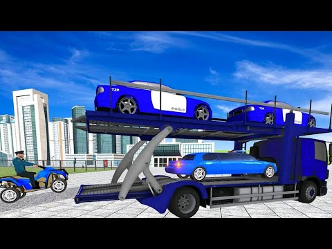 US Police Limousine Car: Transporter Game - Police ATV Bike - Be a best US police driver