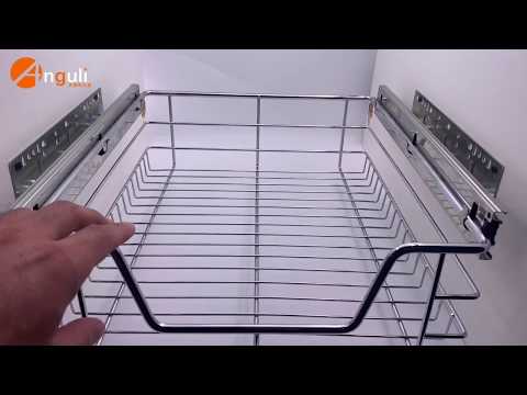 kitchen accessories Kitchen cabinet stainless steel pull out dish drying rack kitchen baskets