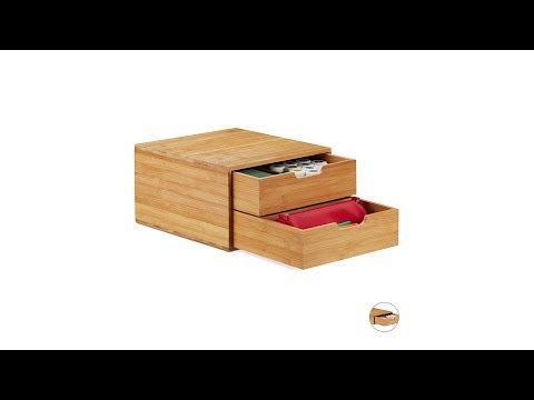 Boîte de rangement organiseur bambou Hauteur : 18 cm