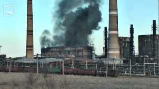 preview picture of video 'Пожар в г. Светлодарск на Углегорской ТЭС (Fire in Svetlodarsk Uglegorskaya on TPP)'