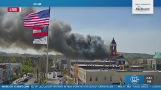 Flames reported at Rome courthouse
