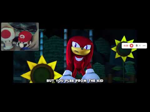 Toad and Nerd Mario Reacts to Knuckles Vs Undyne RAP BATTLE!