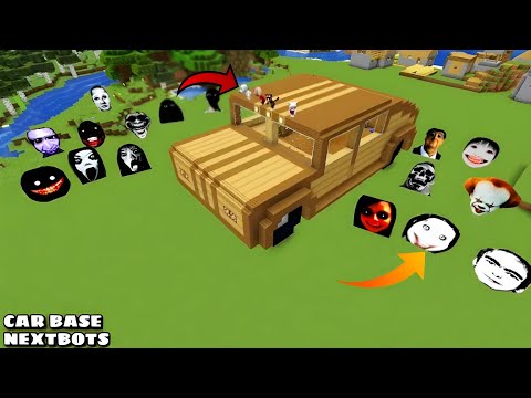 SURVIVAL CAR HOUSE BASE WITH 100 NEXT BOTS 😱 in Minecraft - Gameplay - Coffin meme