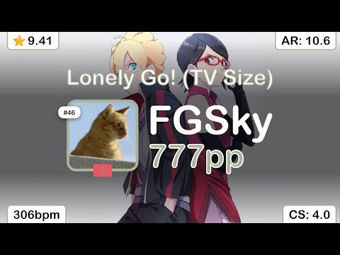 FGSky | Brian The Sun - Lonely Go! (TV Size) [Fiery's Extreme] +HDDTFL 88.21% { 777pp 8❌} - osu!