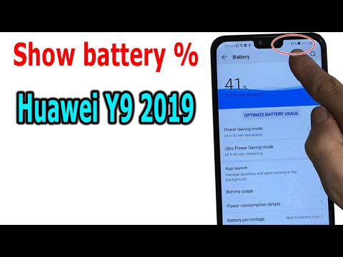 How to show battery percentage Huawei Y9 2019