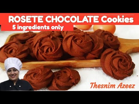 Rosette chocolate cookies | only 5 ingredients | thesnim azeez | chocolate cookies