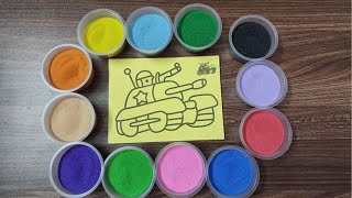 Tank sand painting | Tranh cát xe tăng