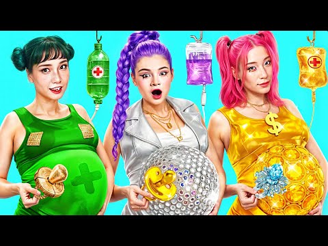 Kpop Demon Hunters In Hospital! Poor vs Rich vs Giga Rich Huntrix Get Pregnant