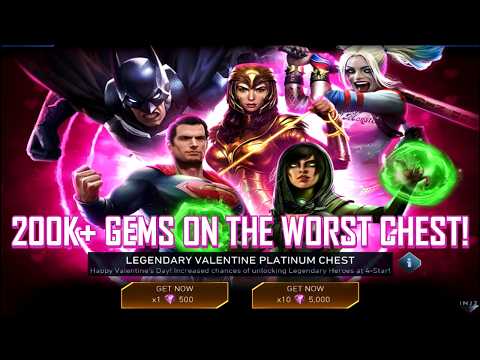 200K Gems Valentine’s Day Chest Opening | Injustice 2 Mobile