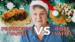 Pinnekjøtt i vaffel vs Ribbe i vaffel dagen derpå