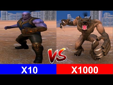 10thanos Vs 1000 werewolf - Ultimate Epic Battle Simulator