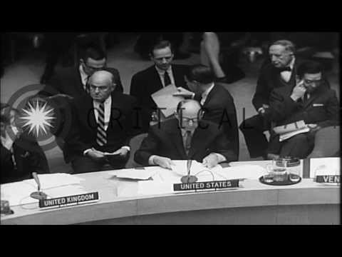 Adlai Stevenson appeals to the UN during the Cuban Missile Crisis, 1962