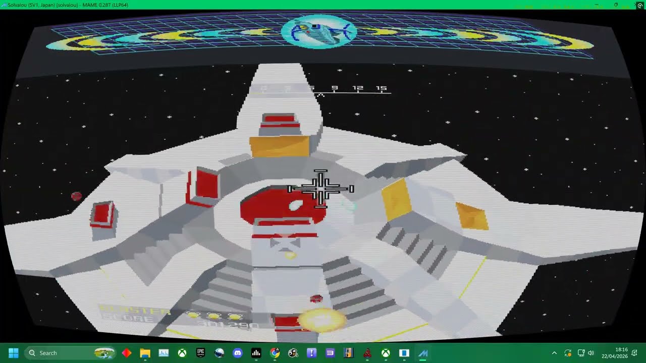 MAME 287 = NAMCO 1991 SOLVALOU 100% PLAYABLE /  BGM GAMEPLAY RUN 1 - 4K UK ARCADES