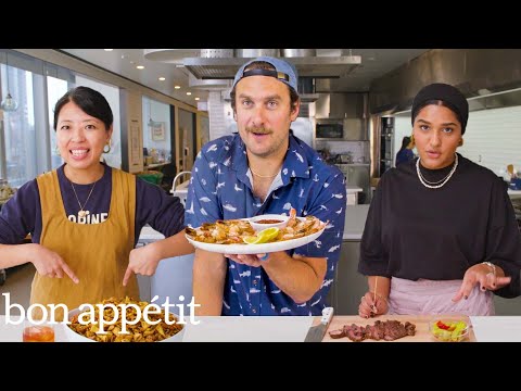 , title : '5 Pro Chefs Make Their Go-To Appetizers | Test Kitchen Talks | Bon Appétit'