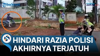 Download lagu APES. AKSI PENGENDARA MOTOR MENCOBA MENGHINDARI RAZIA POLISI NAMUN AKHIRNYA TERJATUH mp3