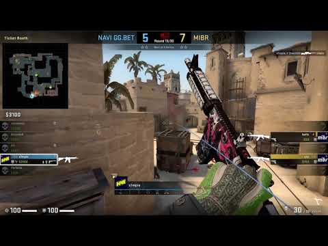 CS:GO POV NAVI s1mple (52/28) vs MIBR (de_mirage) @ESL PRO LEAGUE SEASON 13