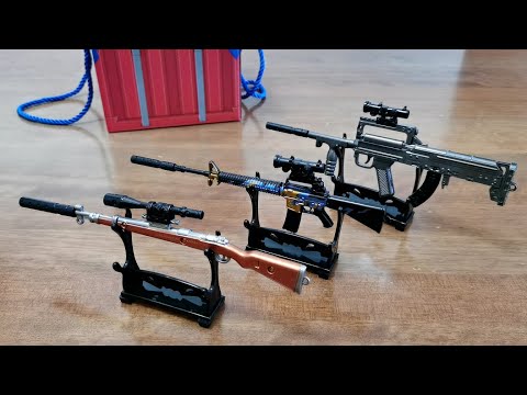 Miniature PUGB Rifle Toy Gun Collection 2022 - Mini 98K M4a1 OTs-14 Groza Keychain