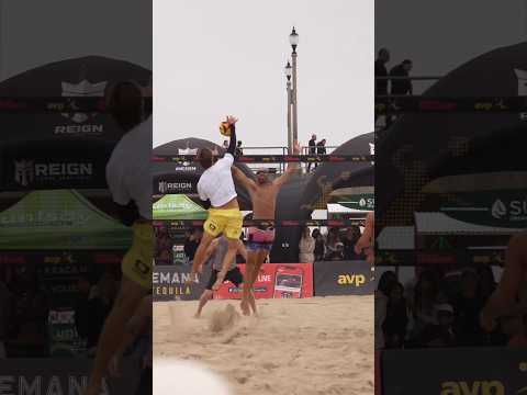 Beach Volleyball An amazing save while diving in beach volleyball match