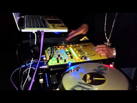 DJ Panic getting warmed up Halloween in The Bluffs